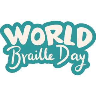 World Braille Day Text Banner Sticker