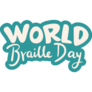 World Braille Day Text Banner Sticker