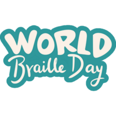 World Braille Day Text Banner Sticker