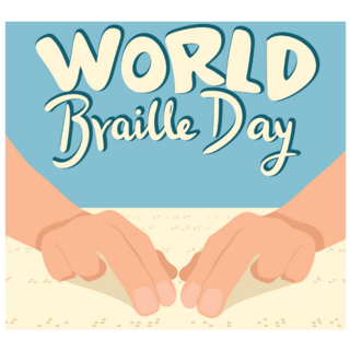 World Braille Day Text Banner Sticker
