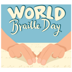 World Braille Day Text Banner Sticker