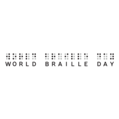 World Braille Day Text With Dots Sticker
