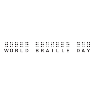 World Braille Day Text With Dots Sticker