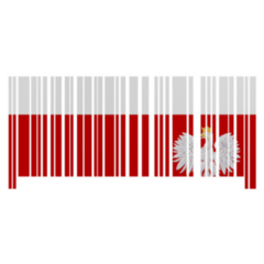 World Countries Decorative Poland Flag Barcode Sticker