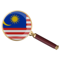 World Countries Malaysia Flag In Magnifier Lens Sticker