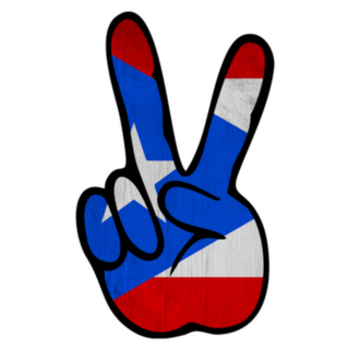 World Countries Puerto Rico Peace Sign Illustration Sticker