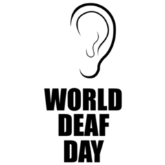 World Deaf Day Ear Lettering Sticker