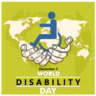 World Disability Day Green Awareness Sticker 