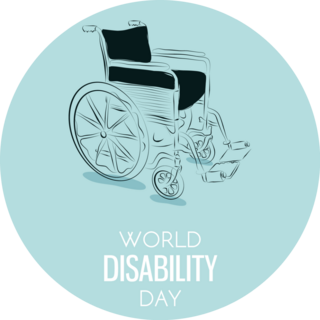 World Disability Day Hand Drawn Wheelchair Sticker