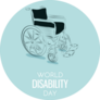 World Disability Day Hand Drawn Wheelchair Sticker