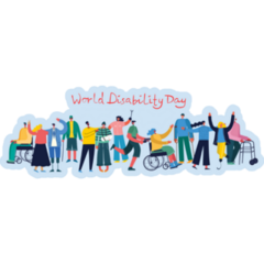 World Disability Day Illustration Sticker