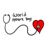 World Heart Day Heart With Stethoscope Illustration Sticker