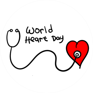 World Heart Day Heart With Stethoscope Illustration Sticker