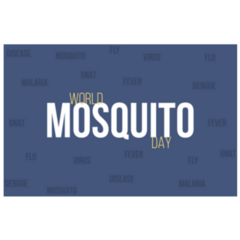 World Mosquito Day Typography On Blue Sticker