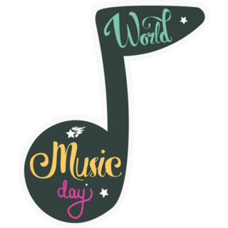 World Music Day Music Note Illustration Sticker