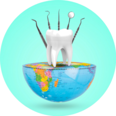 World Oral Health Day, Tools For Examining Teeth On Blue Sticker