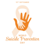 World Suicide Prevention Day In Orange Illustration Sticker