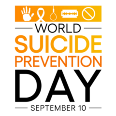 World Suicide Prevention Day Orange Illustration Sticker