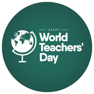 World Teachers Day Globe Sticker