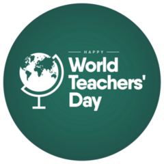World Teachers Day Globe Sticker