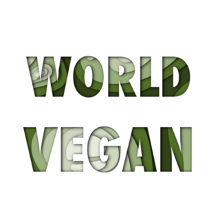 ‘World Vegan ’ Cut Paper Effect Lettering Sticker