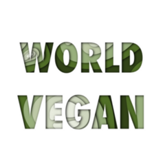 ‘World Vegan ’ Cut Paper Effect Lettering Sticker