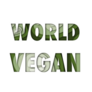 ‘World Vegan ’ Cut Paper Effect Lettering Sticker