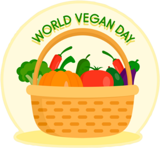 World Vegan Day Vegetable Basket Sticker