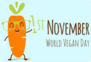 World Vegan Day With A Carrot Sticker