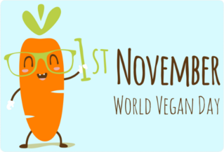 World Vegan Day With A Carrot Sticker