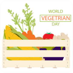 World Vegetarian Day Vegetable Basket Sticker