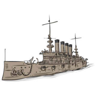 World War 2 USA Battlecruiser Sticker