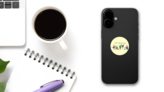 World Without Barriers Disability Awareness Sticker on a Phone (New) example