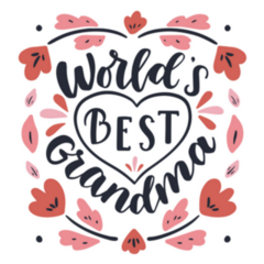 Worlds Best Grandma Hand Drawn Floral Sticker 