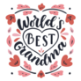 Worlds Best Grandma Hand Drawn Floral Sticker 