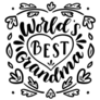 Worlds Best Grandma Hand Drawn Lettering Heart Sticker