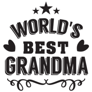 Worlds Best Grandma Handwritten Lettering Sticker