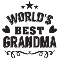 Worlds Best Grandma Handwritten Lettering Sticker