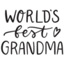 Worlds Best Grandma Lettering Card Sticker