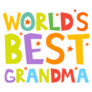 Worlds Best Grandma Rainbow Letters Sticker