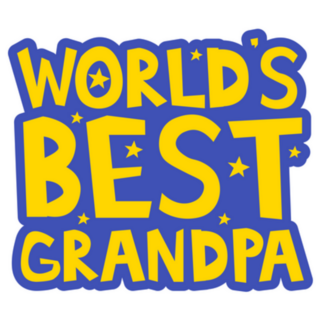 Worlds Best Grandpa Purple Yellow Letters Sticker
