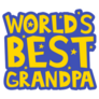 Worlds Best Grandpa Purple Yellow Letters Sticker