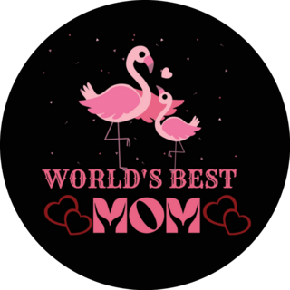 Worlds Best Mom Flamingo Mothers Day Sticker