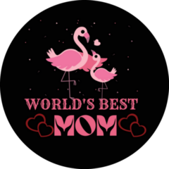 Worlds Best Mom Flamingo Mothers Day Sticker