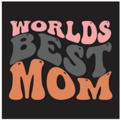 Worlds Best Mom Retro Lettering Sticker