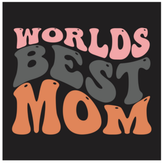 Worlds Best Mom Retro Lettering Sticker