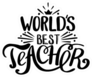 Worlds Best Teacher Lettering Sticker