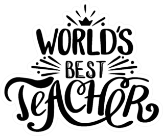 Worlds Best Teacher Lettering Sticker