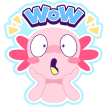WOW Axolotl Sticker 