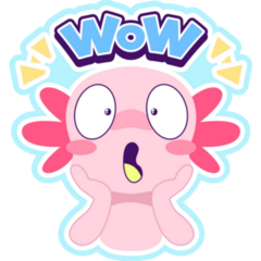 WOW Axolotl Sticker 